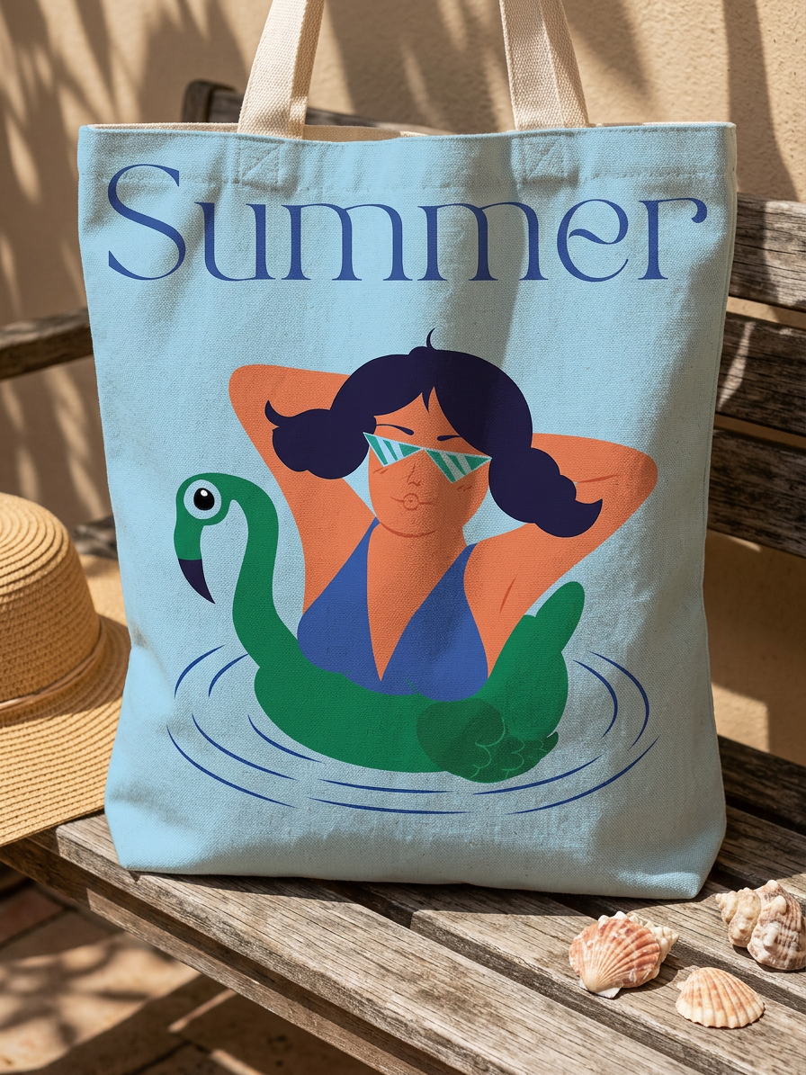 Tote bag illustré Summer de la collection Saisons